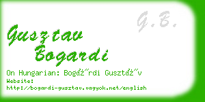 gusztav bogardi business card